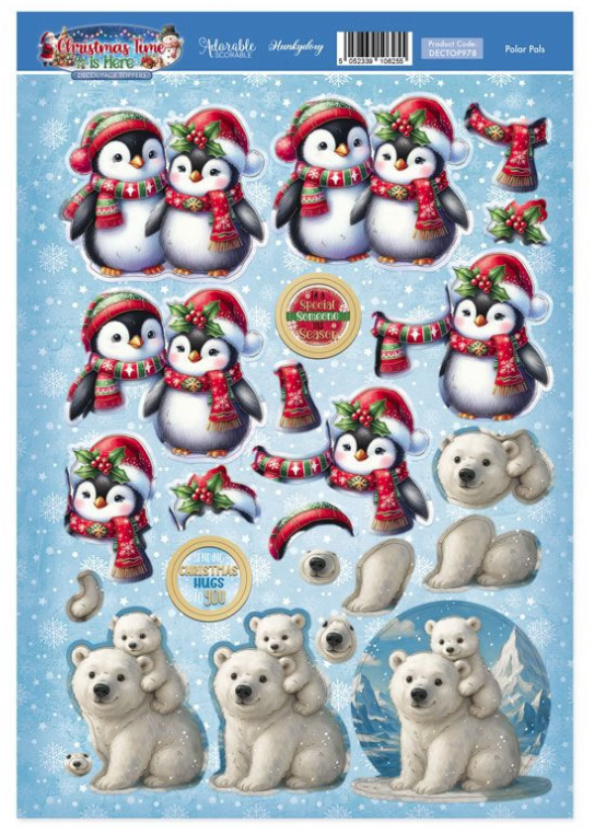 Polar Bears Decoupage Topper Sheet